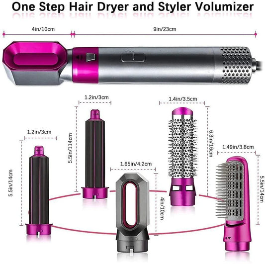Ktein 5 in 1 Multifunctional Hair Dryer Styling Tool, Detachable 5-in-1 Multi-Head Hot Air Comb